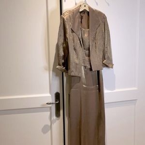 CK Oblique vintage metallic gown and blazer set